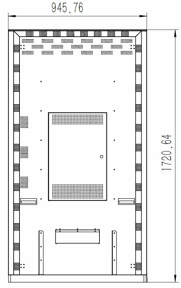 JM-75LD03 rear-view dimensional drawing