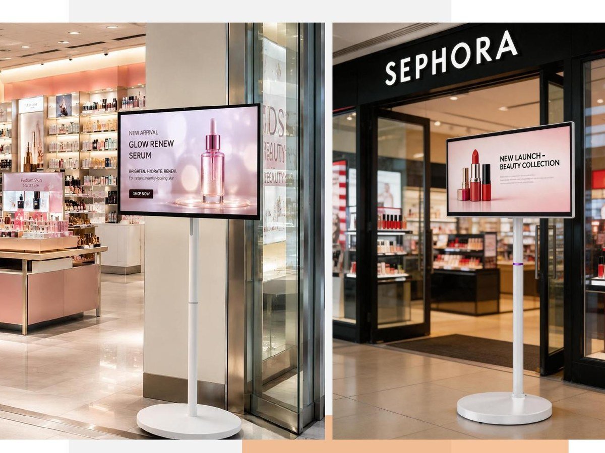 Portable digital signage for retail stores