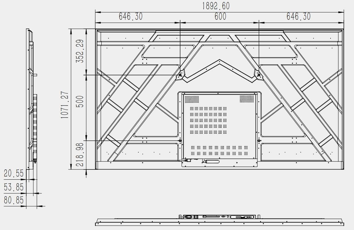 JM-BG8503 front-view dimensional drawing