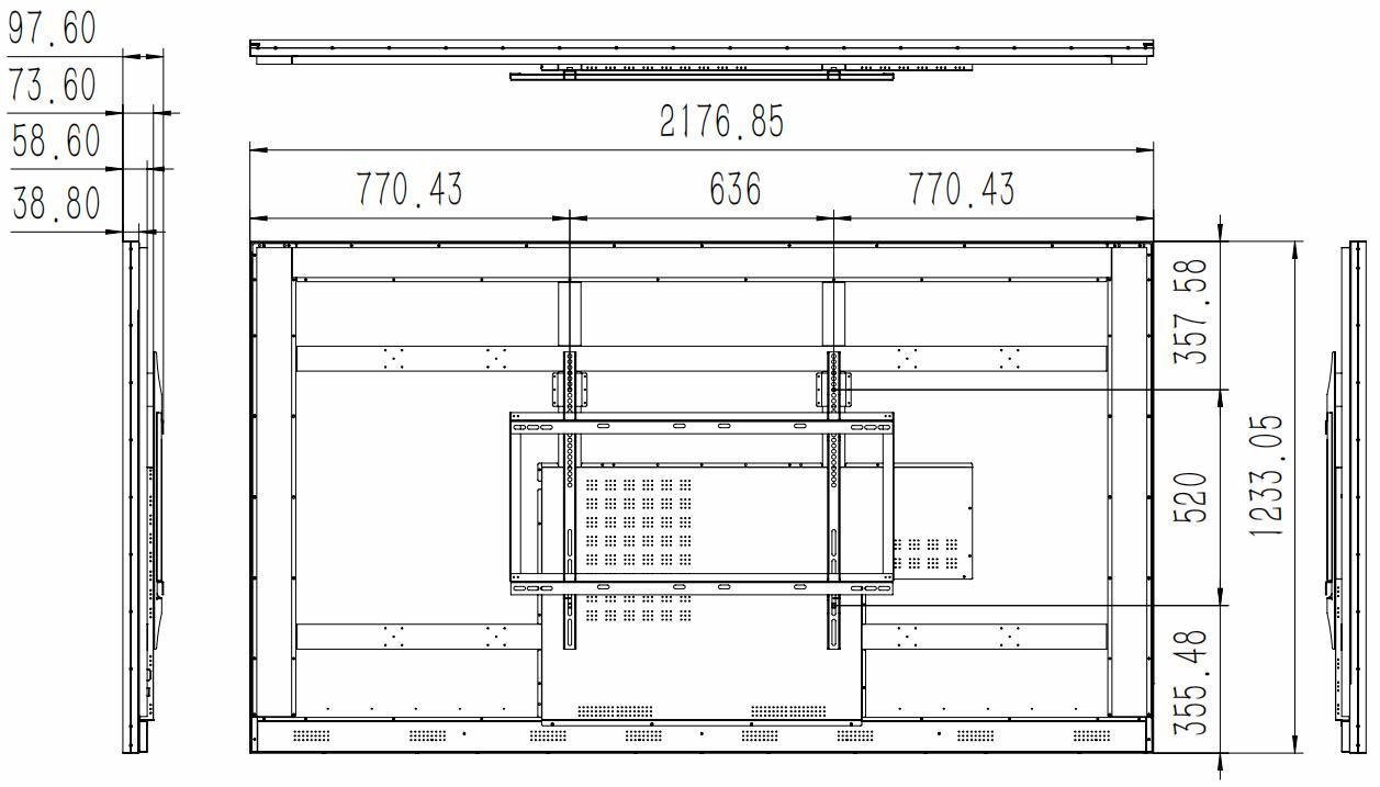 JM-BG9803 front-view dimensional drawing