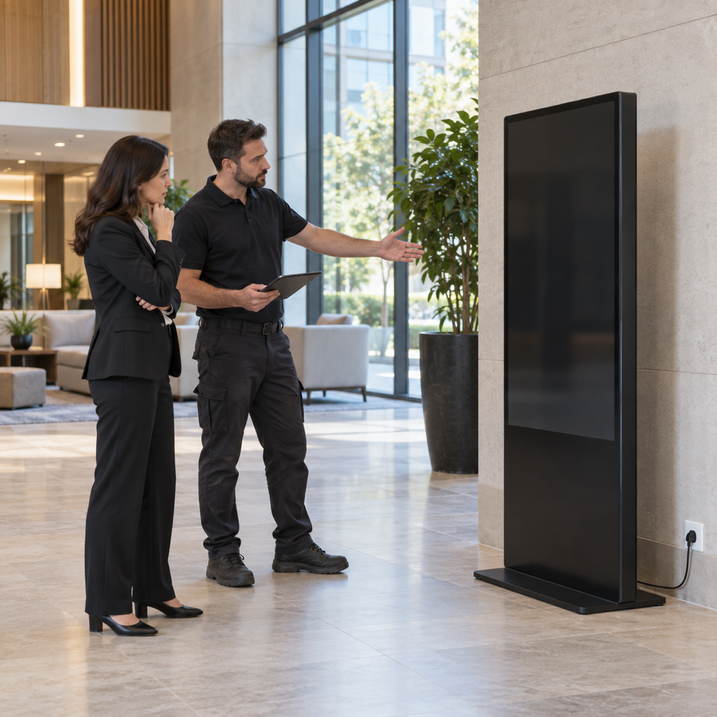 Commercial LCD Poster Installation Checklist: Power, Network, and Service Access